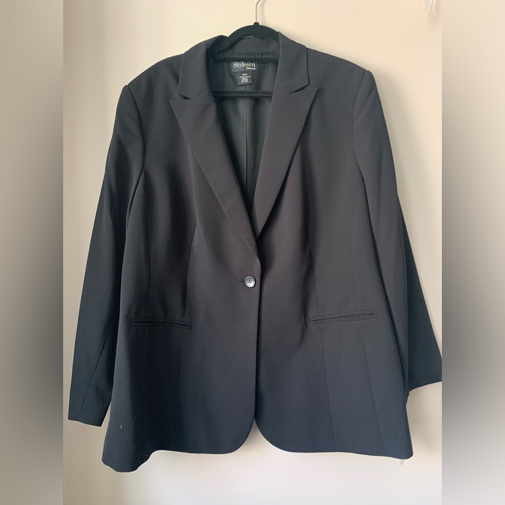 Style & Co. Black Blazer, Plus Size 24W, NWT